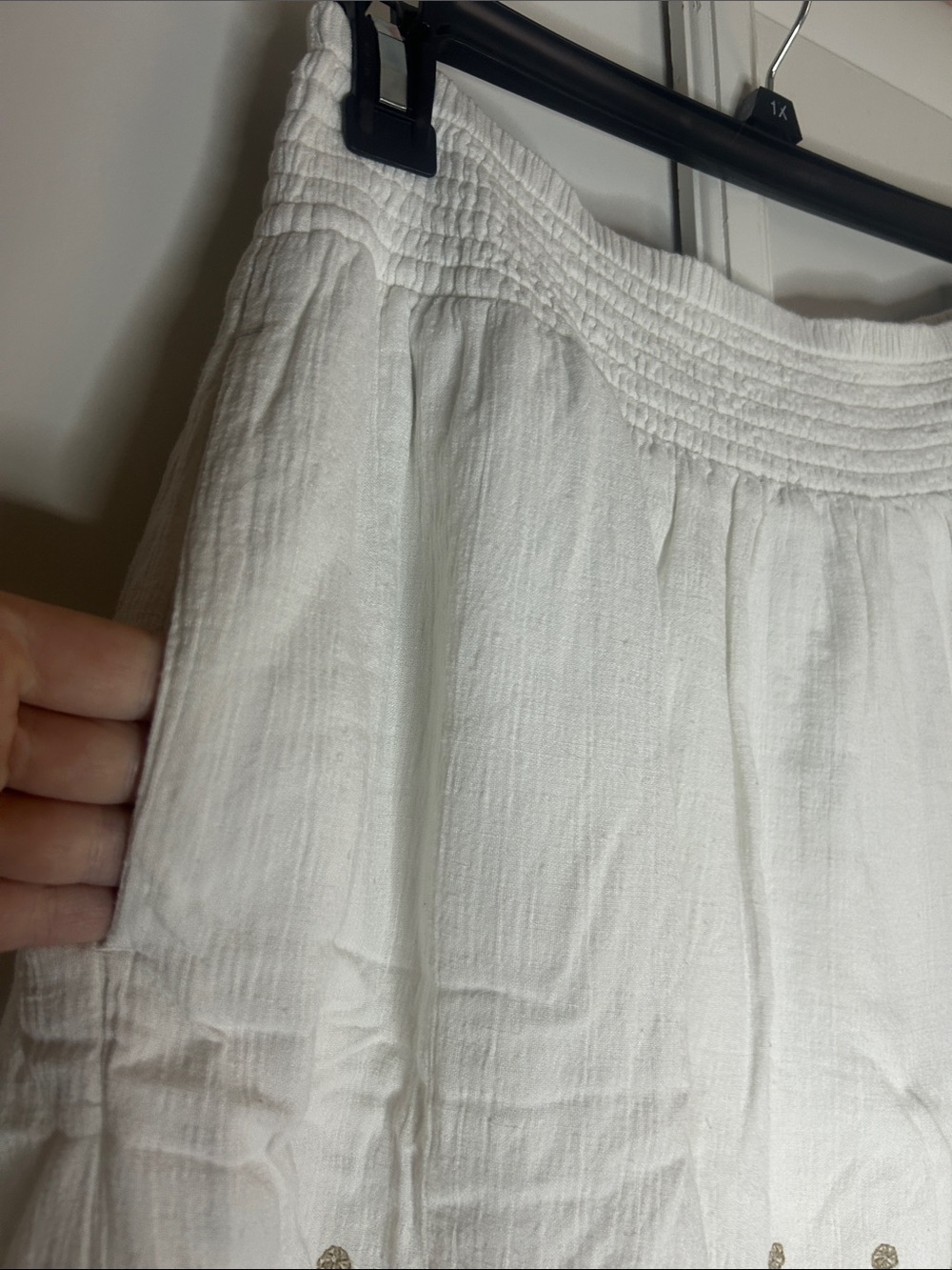 J. Jill Embroidered Cotton Mini Skirt | Boho Cottagecore Pull-On Skirt - Picture 5 of 8
